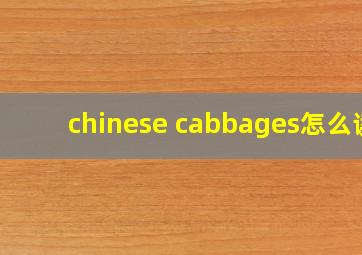 chinese cabbages怎么读